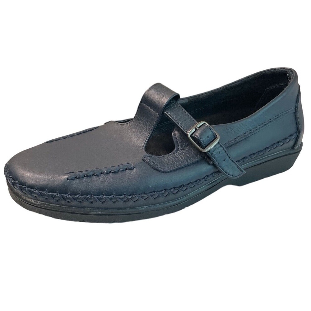 Propet Womens Blue Leather Casual Walking Shoes Size 8.5